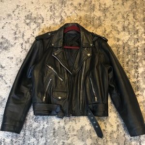 Vintage Leather Moto/Motorcycle Jacket